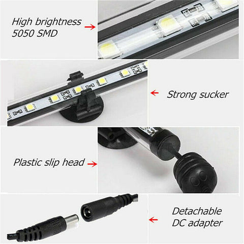 15 LED Aquarium Fish Tank LED Light Bar Lamp 28cm Pool Submersible Waterproof White Light - Pet Wizard Australia