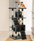 180cm Multi Level Cat Scratching Post Cat Tree- Grey - Pet Wizard Australia