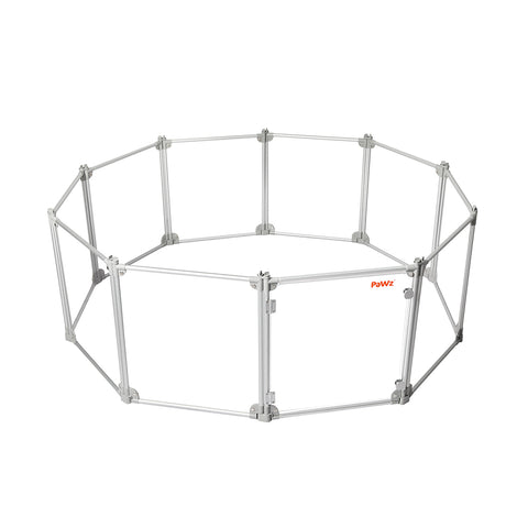 Pawz Pet Playpen Transparent Acrylic Clear Folding Dog Fence Kennel 10 Panel-1848848479301013504