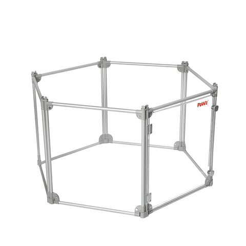 Pawz Pet Playpen Transparent Acrylic Clear Folding Dog Fence Kennel 6 Panel-1864184563555766272