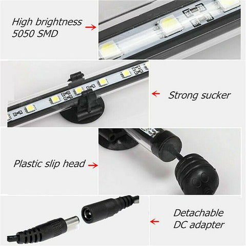 21 LED Aquarium Fish Tank LED Light Bar Lamp 38cm Pool Submersible Waterproof White Light - Pet Wizard Australia