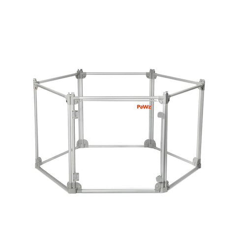 Pawz Pet Playpen Transparent Acrylic Clear Folding Dog Fence Kennel 6 Panel-1864184563555766273