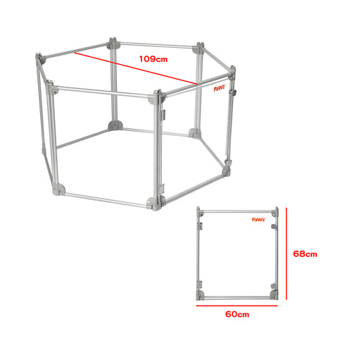 Pawz Pet Playpen Transparent Acrylic Clear Folding Dog Fence Kennel 6 Panel-1864184563555766274