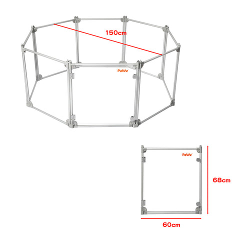 Pawz Pet Playpen Transparent Acrylic Clear Folding Dog Fence Kennel 8 Panel-1864184563715149826