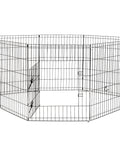 4Paws 8 Panel Playpen Puppy Exercise Fence Cage Enclosure Pets Black All Sizes - 24" - Black - Pet Wizard Australia