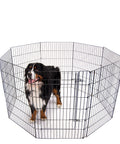 4Paws 8 Panel Playpen Puppy Exercise Fence Cage Enclosure Pets Black All Sizes - 30" - Black - Pet Wizard Australia