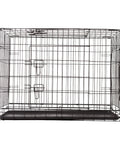 4Paws Dog Cage Pet Crate Cat Puppy Metal Cage ABS Tray Foldable Portable Black - 36" - Black - Pet Wizard Australia