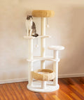 5-Platform Plush and Wicker Cat Tree - Pet Wizard Australia