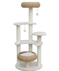 5-Platform Plush and Wicker Cat Tree - Pet Wizard Australia