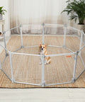Pawz Pet Playpen Transparent Acrylic Clear Folding Dog Fence Kennel 10 Panel-1910112349063352327