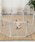 Pawz Pet Playpen Transparent Acrylic Clear Folding Dog Fence Kennel 8 Panel-1848848479166795783