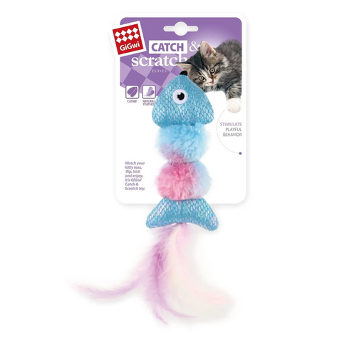 GiGwi Catch & Scratch Ice Cream Fish Cat Toy