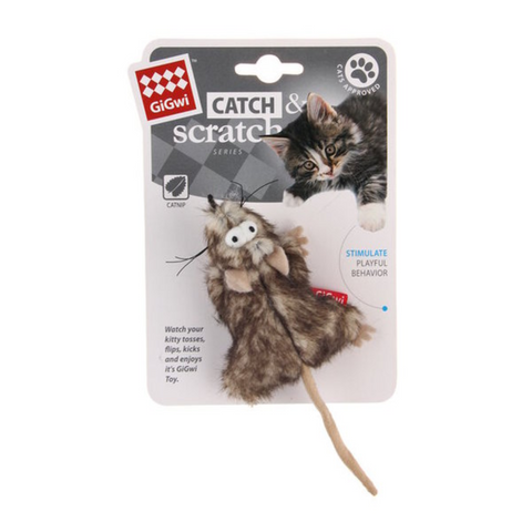 GiGwiCatch & Scratch Mouse with Catnip Cat Toy