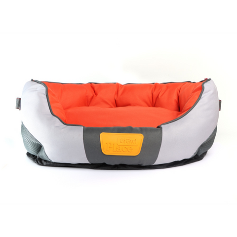 GiGwi – Canvas Round Dog Bed Red Orange - Medium