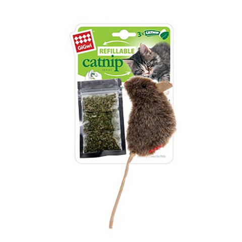 Gigwi Refillable Catnip Mouse Naturals Cat Toy