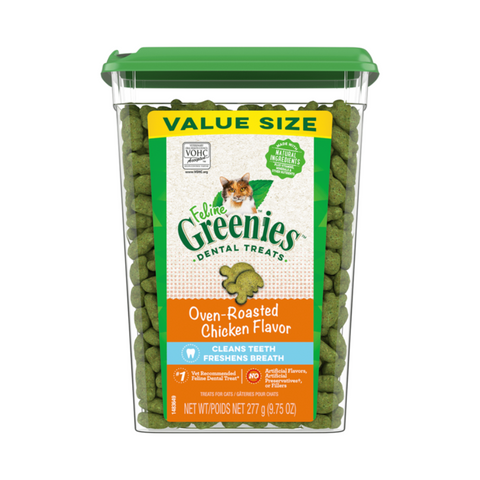 Greenies Dental Cat Treats Oven-Roasted Chicken - Value Tub 277g