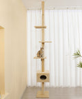 PaWz Cat Scratching Post Tree Cubby Beige-1831592715909992454