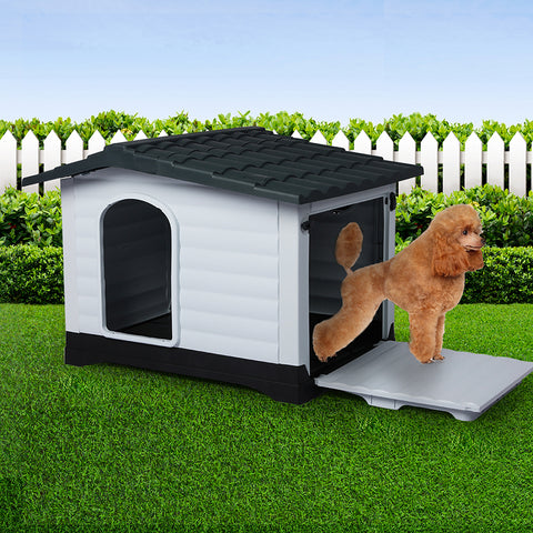 PaWz Dog Kennel Outdoor Indoor Plastic L Grey-1910112970902474758