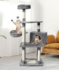 PaWz 130cm Cat Tree Toy Scratching Post Grey-1864184314355388422