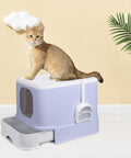 PaWz Cat Litter Box Fully Enclosed Toilet Purple-1864184494186172422