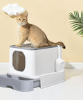 PaWz Cat Litter Box Fully Enclosed Kitty Grey-1864184494043566086