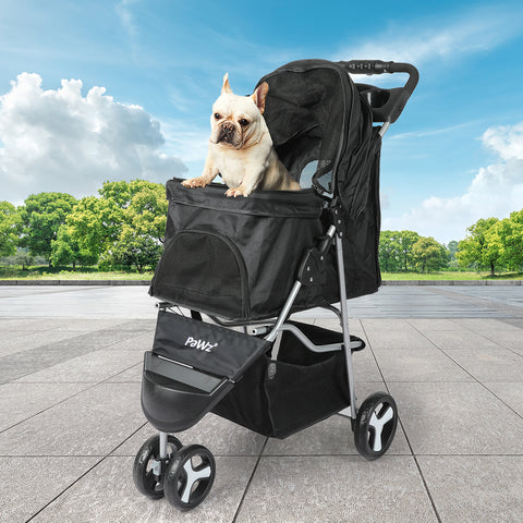 PaWz Large Pet Stroller Dog Cat Carrier Black-1831593098602483718