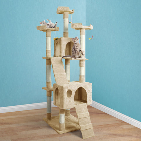 PaWz 184cm Cat Trees Scratching Post Beige-1864184313130651654