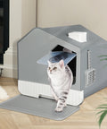 PaWz Fully Enclosed Cat Litter Box Mat Grey-1831592813792464902