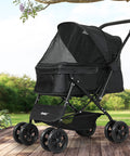 PaWz Pet Stroller Dog Cat Carrier Foldable Black-1910112545834930182