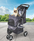 PaWz Large Pet Stroller Dog Cat Carrier Plaid-1831592690958077958