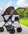 PaWz Pet Stroller Pram Dog Carrier Trailer Grey-1831593092998893574