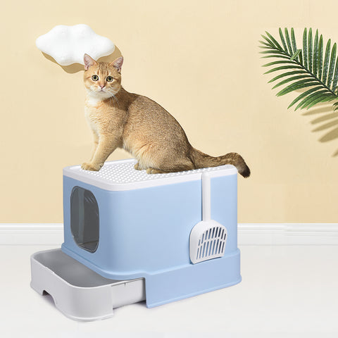 PaWz Cat Litter Box Fully Enclosed Kitty Blue-1864184493691244550