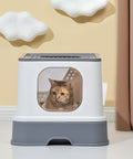 PaWz Cat Litter Box Fully Enclosed Kitty Grey-1848848510464692231