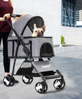 PaWz Large Pet Stroller Dog Cat Travel Grey-1910112545205784583