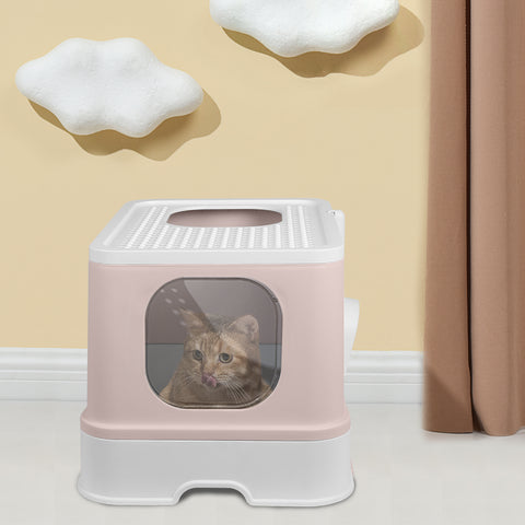 PaWz Cat Litter Box Fully Enclosed Kitty Coffee-1864184493900959751