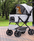 PaWz Pet Stroller Pram Dog Carrier Trailer Grey-1864184625195257863