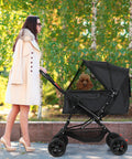 PaWz Pet Stroller Dog Cat Carrier Foldable Black-1910112545834930183