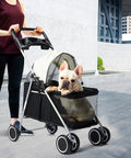 PaWz Large Pet Stroller Dog Cat Carrier Black-1864184624759050247