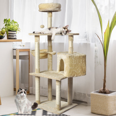 PaWz Cat Tree Toy Scratching Post Scratcher Beige-1864184314212782087