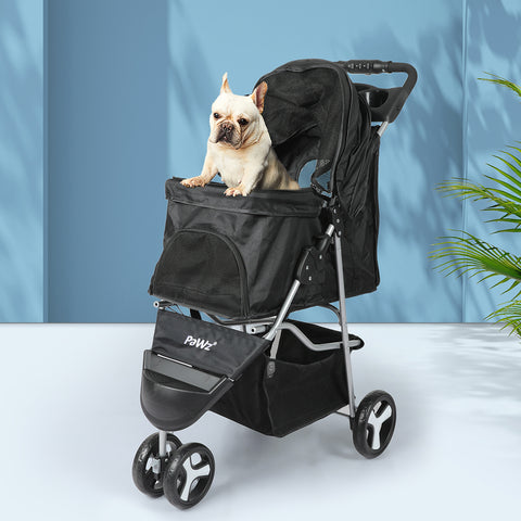 PaWz Large Pet Stroller Dog Cat Carrier Black-1864184623848886279