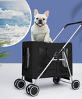 PaWz Pet Stroller Dog Cat Cage Carrier Black-1843791329826574342