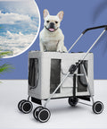 PaWz Pet Stroller Dog Cat Cage Carrier Grey-1831593104134770694