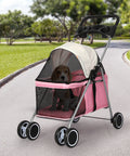 PaWz Pet Stroller Dog Cat Carrier Foldable Pink-1831592734469787655