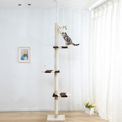 PaWz Cat Scratching Post Tree Condo Beige-1864184526205489159