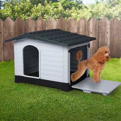 PaWz Dog Kennel Outdoor Indoor Plastic L Grey-1864184512297177095