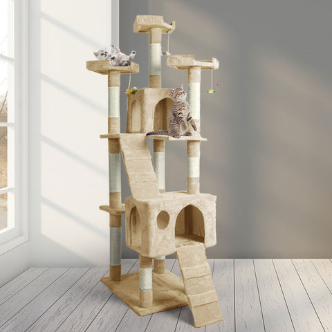 PaWz 184cm Cat Trees Scratching Post Beige-1864184313130651655