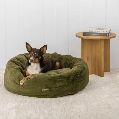 Luxe Fur Cuddler Dog Bed Leaf - Medium