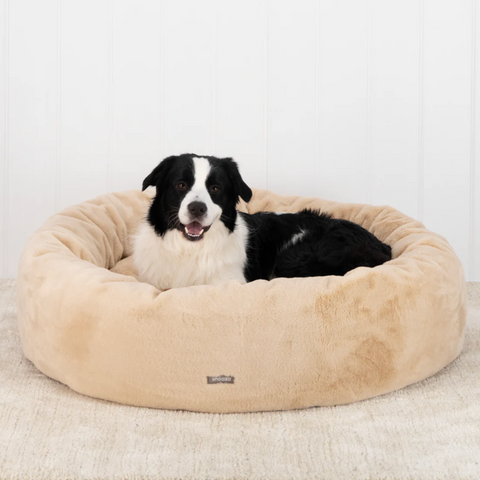 Luxe Fur Cuddler Dog Bed Oat - Extra Large