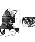 PaWz 4 Wheels Pet Stroller Dog Cat Pram-1864184625677602818