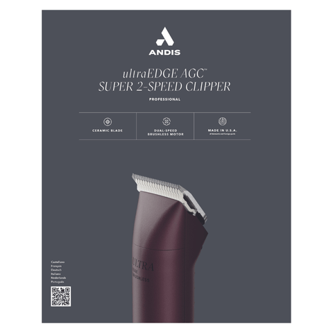 Andis UltraEdge AGC Super 2 - Speed Detachable Blade Clipper Burgundy - Pet Wizard Australia